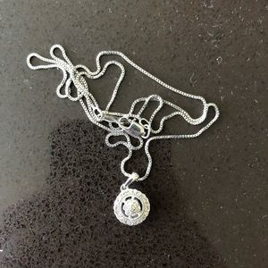 Tiffany & Co. Silver Diamond Pendant Necklace